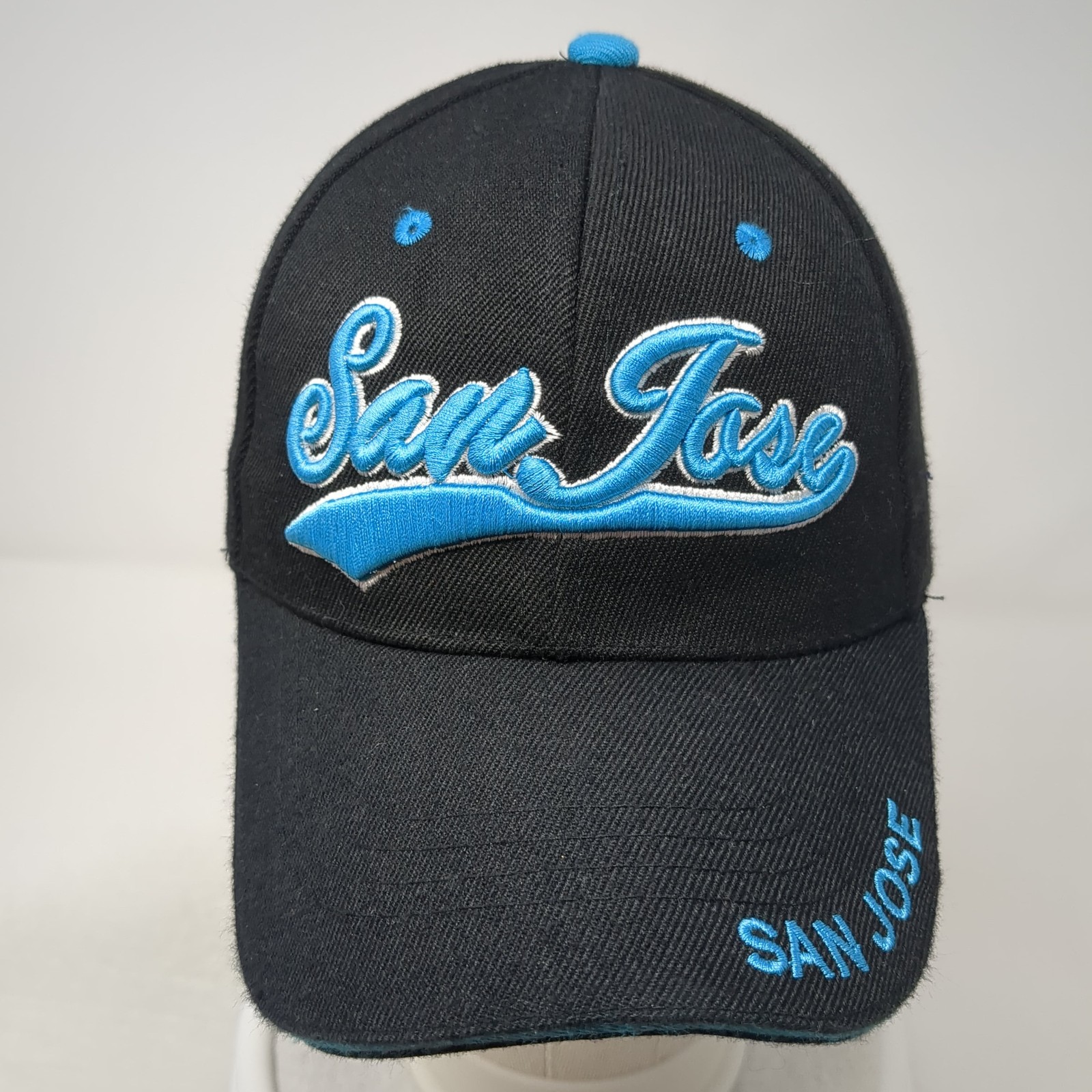 San Jose Strapback Hat Solid Black One Size Adjus… - image 2