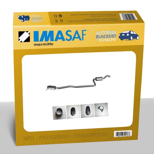 Imasaf Auspuff MSD Mitteltopf für Ford Fiesta III 1.6 Xr2I 76KW O.Kat-image