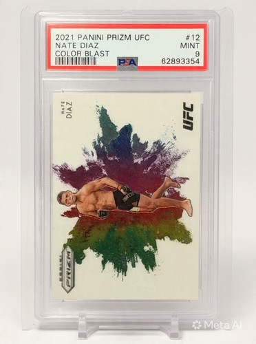 Nate Diaz #12 2021 Panini Prizm UFC Color Blast card