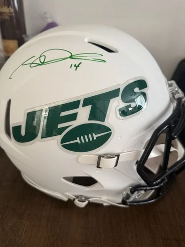 SAM DARNOLD SIGNED NEW YORK JETS FLAT WHITE FULL SIZE AUTHENTIC SPEED HELMET BAS