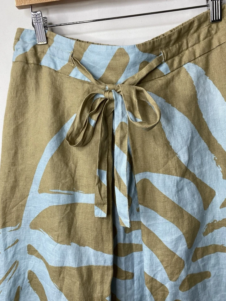 Soft Surroundings Womens 100% Linen Skirt Size Petite Medium Coastal Beach Palm - Image 2 of 4