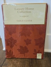 Luxury Home Collection 60x84 Oblong Fall Leaves Orange Tablecloth