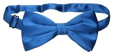 100 SILK BOWTIE Solid ROYAL BLUE Color Mens Bow Tie for Tuxedo or Suit