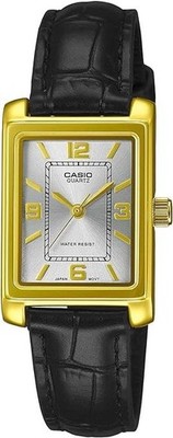 Casio LTP-1234PGL-7A2 Damen Armbanduhr Gold Schwarz Uhrenarmband Leder