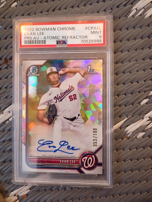 2022 Bowman Chrome - Prospect Autographs Evan Lee Atomic Refractor 53/100 1of2