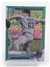 MAX MEYER 2021 BOWMAN CHROME PROSPECT GREEN SHIMMER REFRACTOR MARLINS Q2045