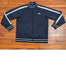 The North Face A5 Mens Navy Track Jacket Full Zip Logo Stripe Large