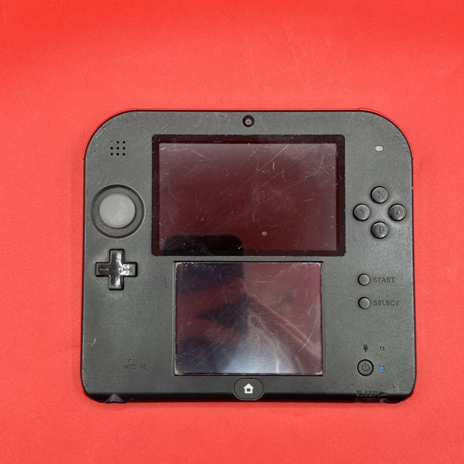 Nintendo 2DS Black Red BROKEN SCREEN! “FOR PARTS ONLY” Console Only