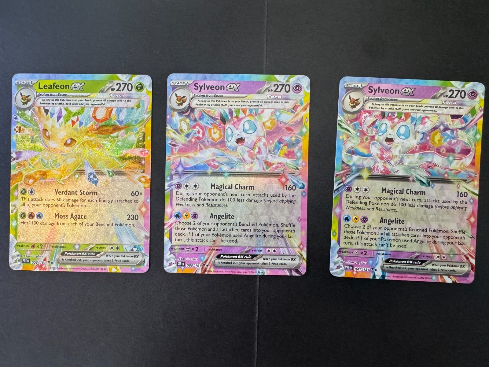 Leafeon EX (006), Sylveon EX (41), Sylveon EX (86) --- All NM