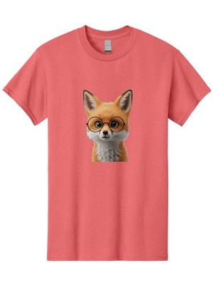 Fox-In-Glasses Mens Graphic Tee, 100% Cotton, Casual Summer Wear