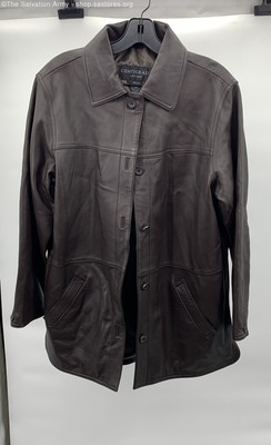 Centigrade Women's Brown Leather Long Sleeve Button Front Jacket Size Medium