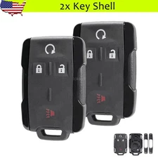 2 Replacement For 2014 - 2019 GMC Sierra 4 Button Remote Control Key Fob Shell