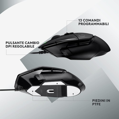 Logitech G G502 X Wired Gaming Mouse - LIGHTFORCE hybrid optical-mechanical prim - 第 5/7 張圖片