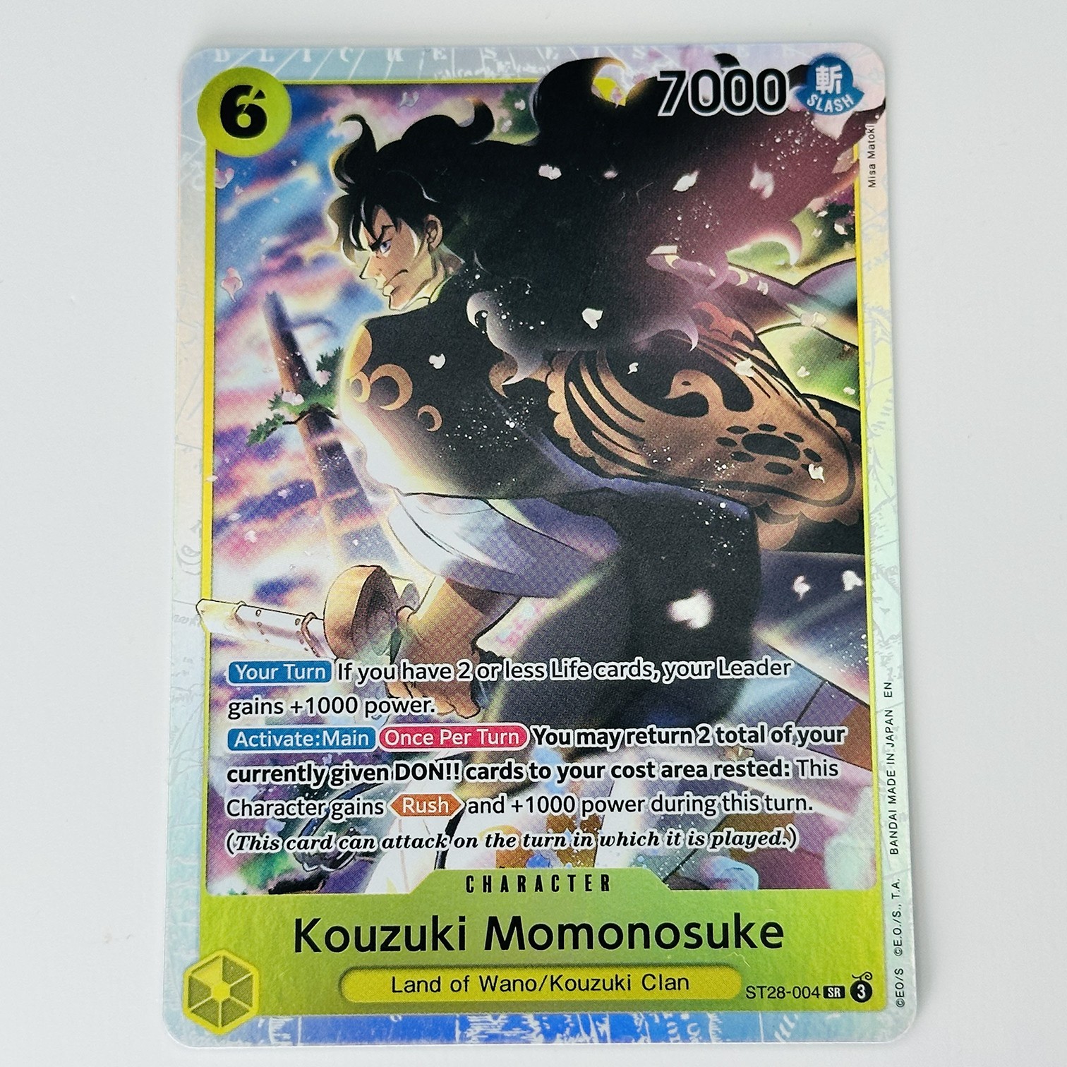 Kouzuki Momonosuke 2025 Starter Deck 28: GREEN/YELLOW Yamato ST28-004 NM SR Foil