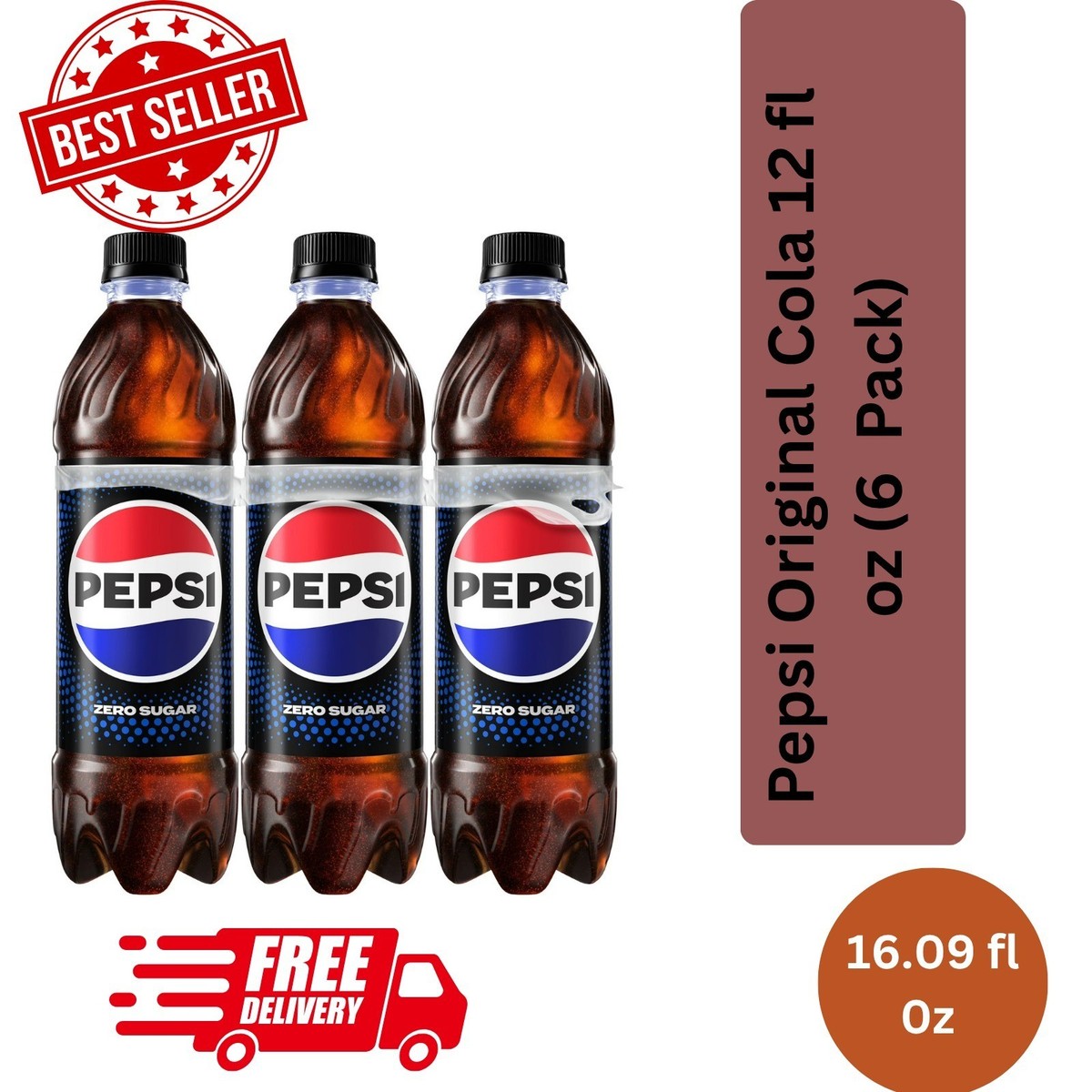 Pepsi Zero Sugar Cola 16.9 fl oz (6 Pack) – Free Shipping | eBay