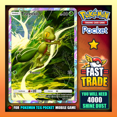 Pokemon TCG Pocket - Treecko - Full Art - Pulsing Aura - English Fast  