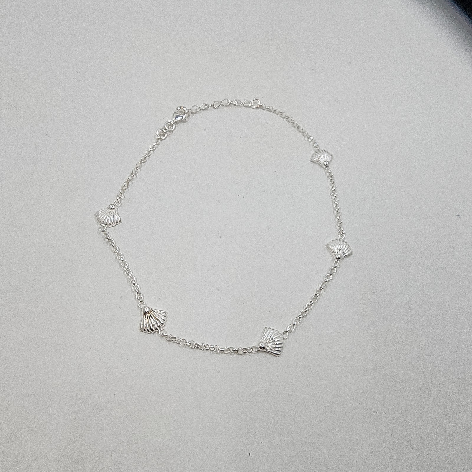 Seashell Sterling Silver Anklet - image 2