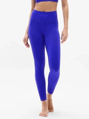 Athleta MT Transcend Contrast Stitch 7/8 Tight VARSITY BLUE MEDIUM TALLL # 78212