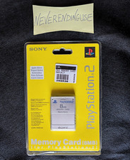 Sony PlayStation 2 Ps2 Memory Card Original 8MB Satin Silver New Sealed Vintage
