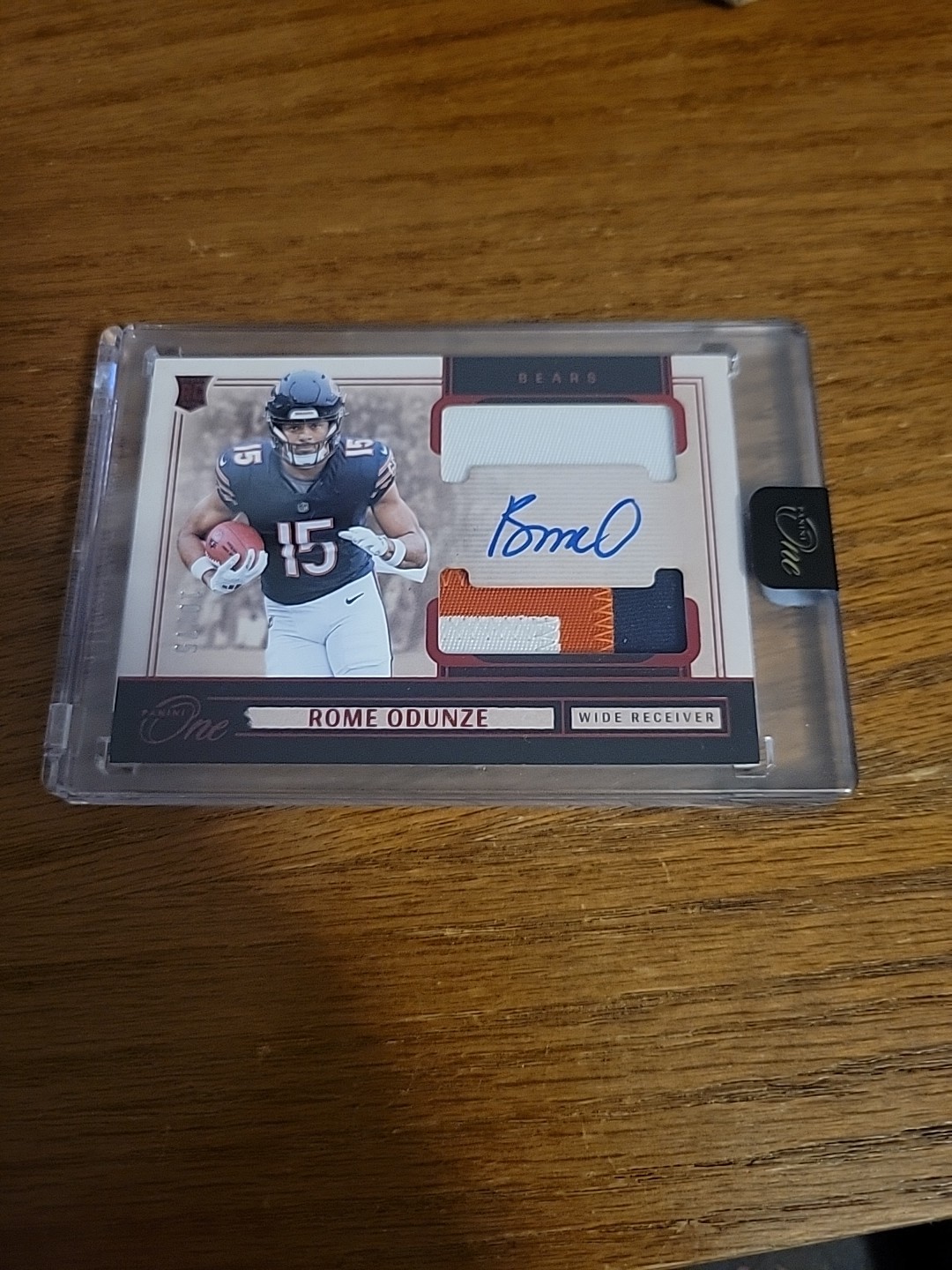 2024 Panini One - Rome Odunze Rookie Dual Patch Auto Red /75 RPA (RC) #34