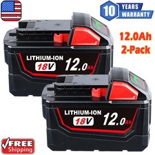 2x For Milwaukee M18 Lithium Ion 12.0Ah Battery 48-11-1812 48-11-1860 48-11-1880