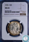 1935 Walking Liberty Half Dollar NGC MS 65 - Lovely Sunset Tones
