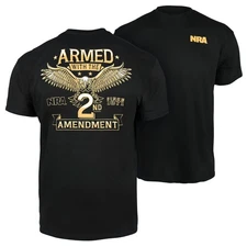 NRA Armed with the 2nd Amendment T-Shirt (2X)- Black