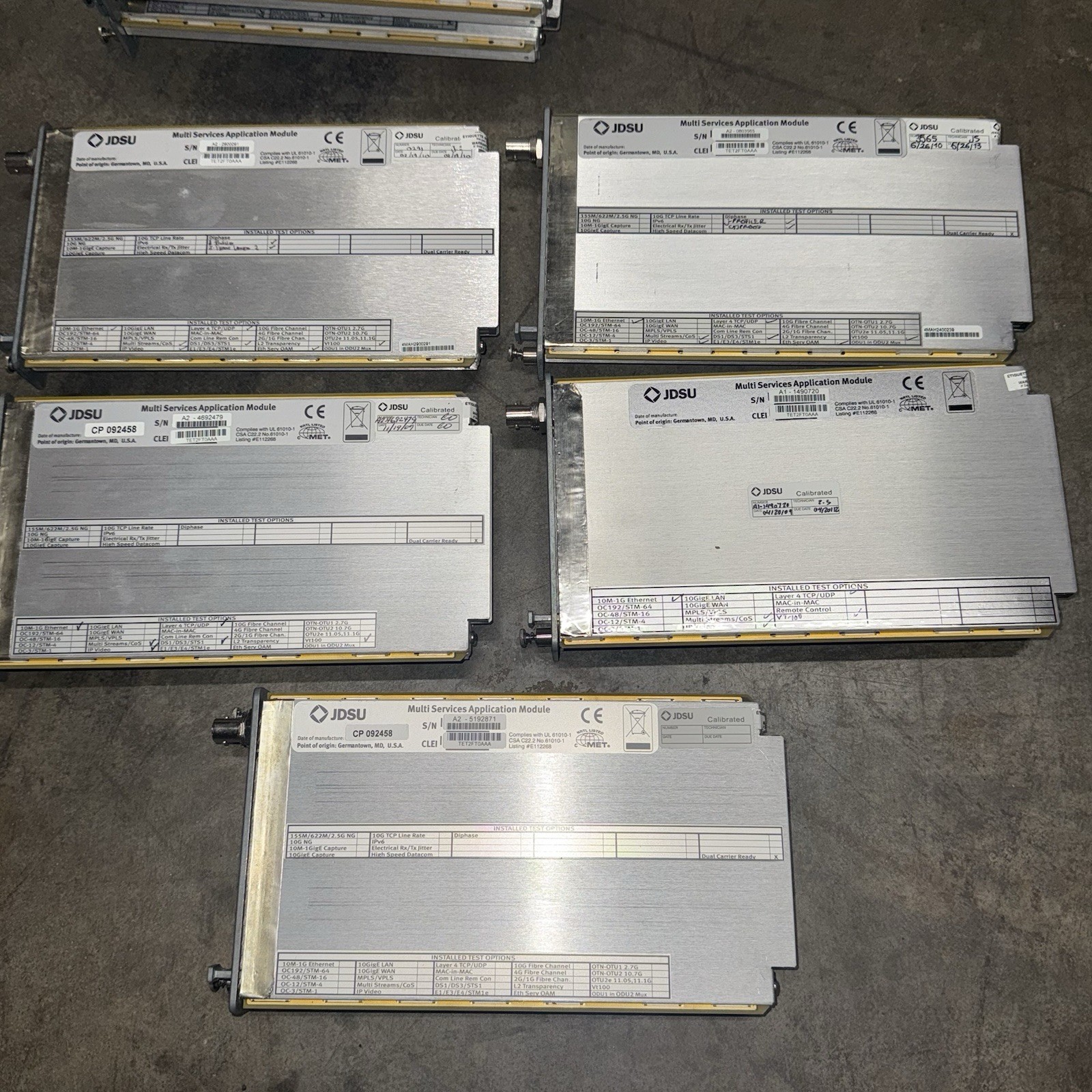 Lot Of 5 JDSU MSAM C0400 MultiServices Application Modules For JDSU 6000 6000A