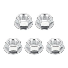 5Pcs M14x1.5mm Serrated Flange Hex Lock Nuts Nut Fasteners Silver