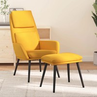 Relaxsessel Mit Hocker Senfgelb Stoff Sessel Liegesessel