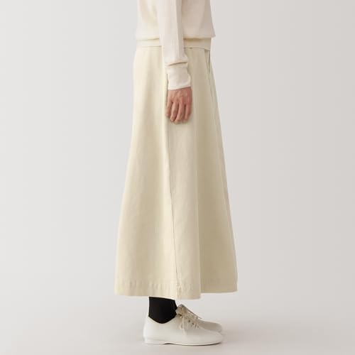 MUJI Kapok Blend Corduroy Flare Skirt Made from Nuts BE1SPA4A Ivory Women's XL - Picture 3 of 9