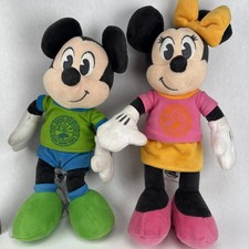 Disney Animal Kingdom The Dino Institute Mickey  Minnie Mouse 11" Plush Set