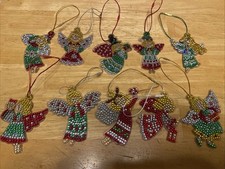 Diamond painting Christmas Angel Ornaments Set Of 10 Finished Sealed Set 2