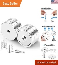 Strong Magnets, 150lb Waterproof Strong Neodymium Cup Magnets with Screws fo...