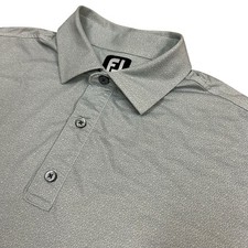 Footjoy Golf Polo Shirt Mens Large Gray Camo Speckled Performance Stretch Short