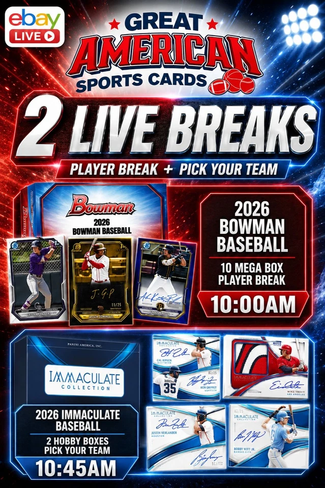 7-31-26 2026 Bowman Baseball #128 and 2026 Immaculate Baseball #129