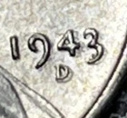 1943-D 1C Double Date Error Lincoln Cent VF Steel Pennie #1