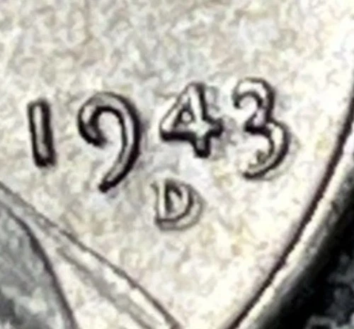 1943-D 1C Double Date Error Lincoln Cent VF Steel Pennie #1