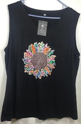 ETCYY Woman's Black Sleeveless XXL Top