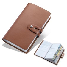Leather Business Card Organizer, RFID Blocking Credit Holder, Brown