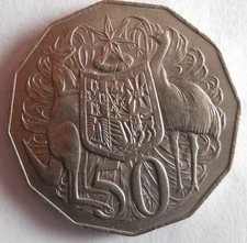 1975 AUSTRALIA 50 CENTS - High Quality Coin - FREE SHIPPING - Australia Bin #C