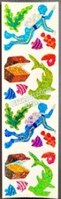 HAMBLY STUDIOS PRISMATIC STICKERS SCUBA DIVER SHARK FISH VINTAGE RETIRED RARE.