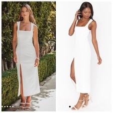 New Show Me Your Mumu Eden Midi Dress White Sz S