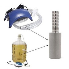 Stainless Steel Beer Carbonation Stone Connects to Kettle Pump and Wort Chiller