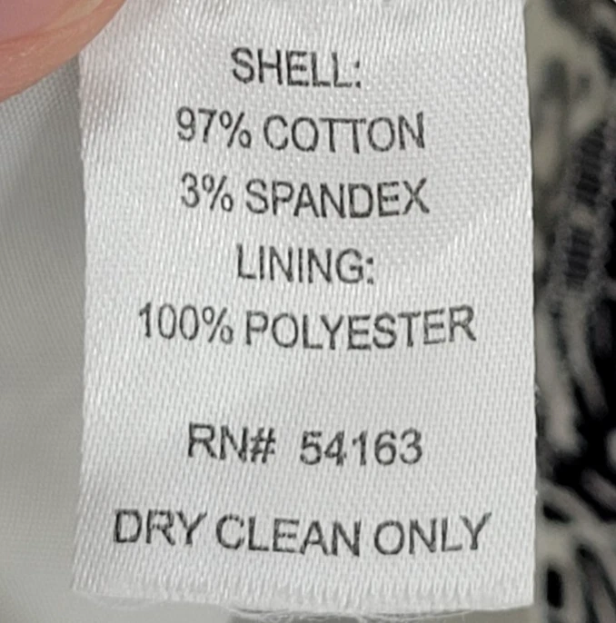 Falda Calvin Klein Mujer 10 Negra Marfil Estampado Abstracto Recta Lápiz Carrera Foto 4 de 4