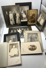 Lot of 9 Victorian Cabinet Card Photographs Men Woman Baby Children Family