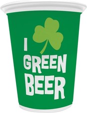 St. Patrick's Day Green Plastic Cups - 16 oz Celebration Party Supplies