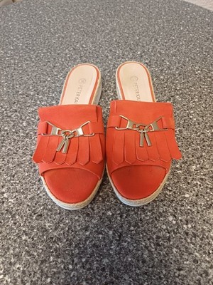 Sandale PETER KAISER Gr. 38 rot Veloursleder