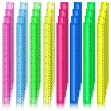 192 Pack Rulers Bulk for Classroom Transparent Colorful Metric Rulers with In...