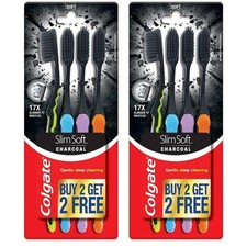 8 PC Colgate Slim Soft Charcoal Toothbrush 17...